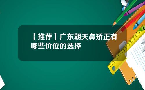 【推荐】广东朝天鼻矫正有哪些价位的选择