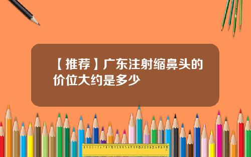 【推荐】广东注射缩鼻头的价位大约是多少
