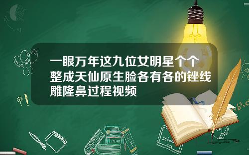 一眼万年这九位女明星个个整成天仙原生脸各有各的锉线雕隆鼻过程视频