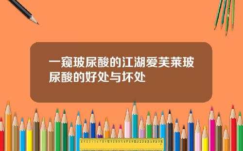 一窥玻尿酸的江湖爱芙莱玻尿酸的好处与坏处
