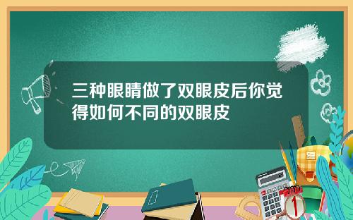 三种眼睛做了双眼皮后你觉得如何不同的双眼皮