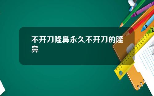不开刀隆鼻永久不开刀的隆鼻