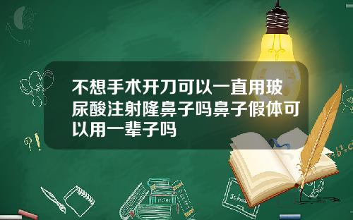 不想手术开刀可以一直用玻尿酸注射隆鼻子吗鼻子假体可以用一辈子吗