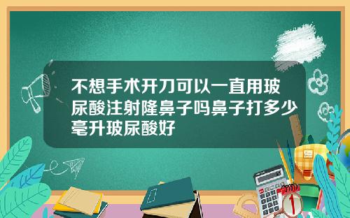 不想手术开刀可以一直用玻尿酸注射隆鼻子吗鼻子打多少毫升玻尿酸好
