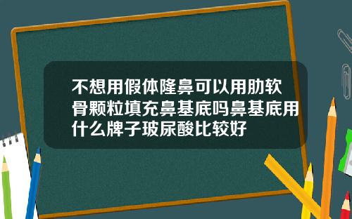 不想用假体隆鼻可以用肋软骨颗粒填充鼻基底吗鼻基底用什么牌子玻尿酸比较好