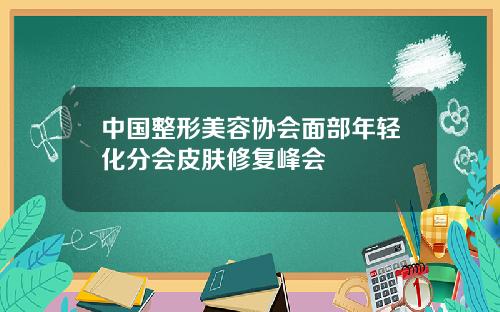 中国整形美容协会面部年轻化分会皮肤修复峰会