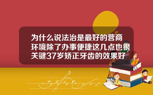 为什么说法治是最好的营商环境除了办事便捷这几点也很关键37岁矫正牙齿的效果好不好