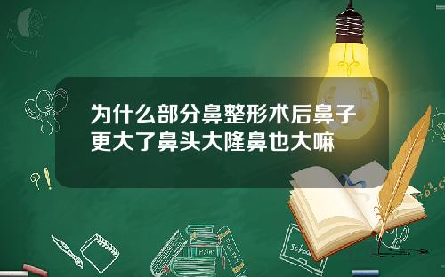 为什么部分鼻整形术后鼻子更大了鼻头大隆鼻也大嘛