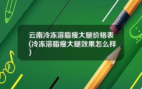 云南冷冻溶脂瘦大腿价格表(冷冻溶脂瘦大腿效果怎么样)