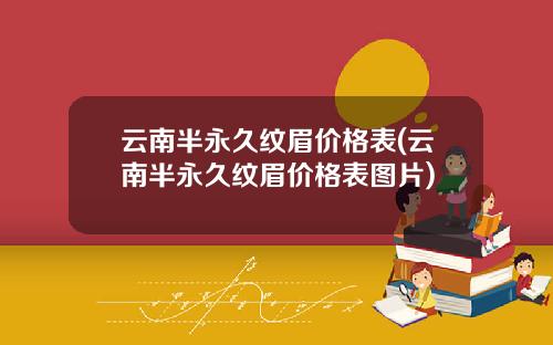 云南半永久纹眉价格表(云南半永久纹眉价格表图片)