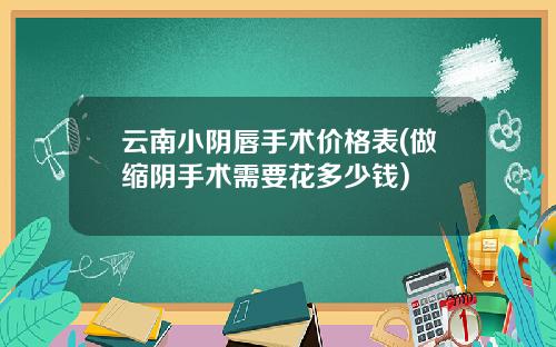 云南小阴唇手术价格表(做缩阴手术需要花多少钱)