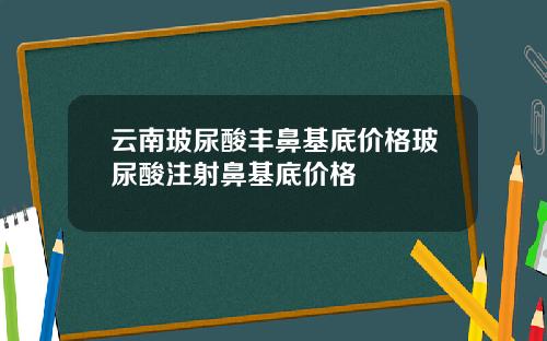 云南玻尿酸丰鼻基底价格玻尿酸注射鼻基底价格