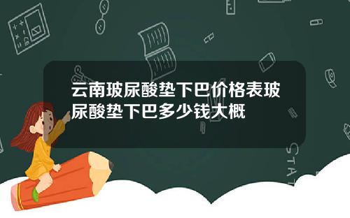 云南玻尿酸垫下巴价格表玻尿酸垫下巴多少钱大概