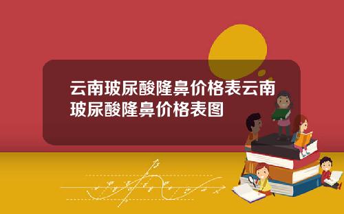 云南玻尿酸隆鼻价格表云南玻尿酸隆鼻价格表图