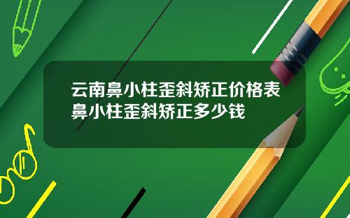 云南鼻小柱歪斜矫正价格表鼻小柱歪斜矫正多少钱