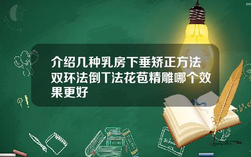 介绍几种乳房下垂矫正方法双环法倒T法花苞精雕哪个效果更好