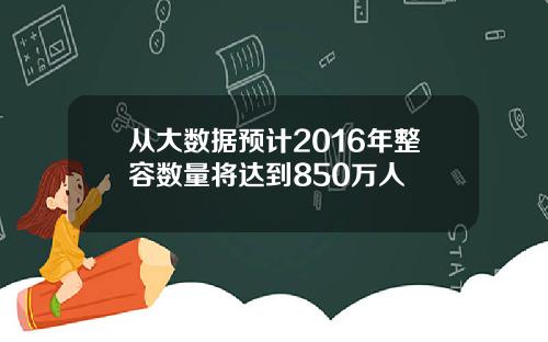 从大数据预计2016年整容数量将达到850万人