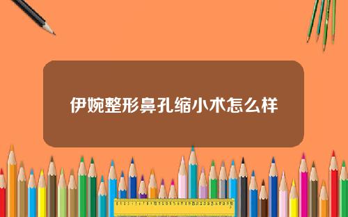 伊婉整形鼻孔缩小术怎么样
