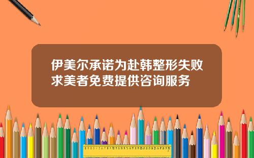伊美尔承诺为赴韩整形失败求美者免费提供咨询服务