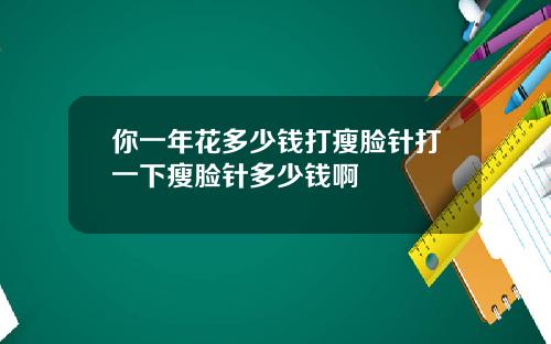 你一年花多少钱打瘦脸针打一下瘦脸针多少钱啊
