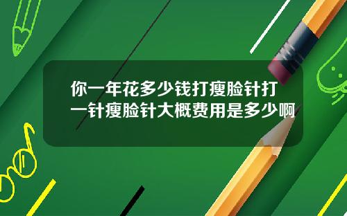 你一年花多少钱打瘦脸针打一针瘦脸针大概费用是多少啊