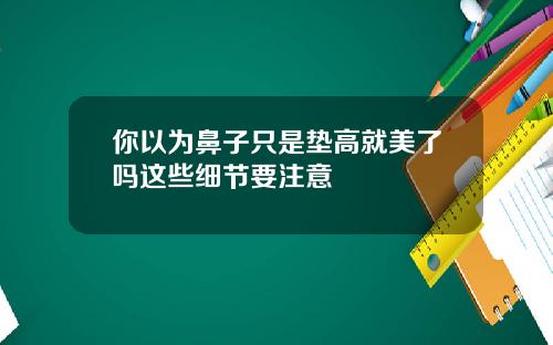 你以为鼻子只是垫高就美了吗这些细节要注意