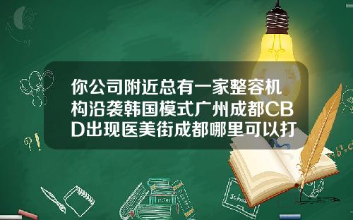 你公司附近总有一家整容机构沿袭韩国模式广州成都CBD出现医美街成都哪里可以打瘦脸针