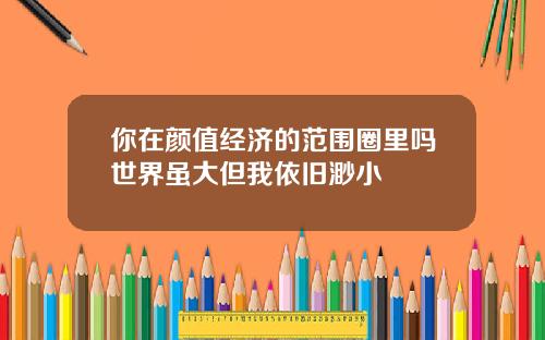 你在颜值经济的范围圈里吗世界虽大但我依旧渺小