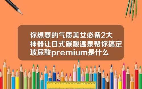 你想要的气质美女必备2大神器让日式碳酸温泉帮你搞定玻尿酸premium是什么牌子