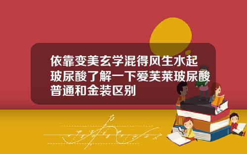 依靠变美玄学混得风生水起玻尿酸了解一下爱芙莱玻尿酸普通和金装区别