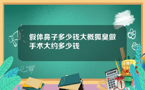 假体鼻子多少钱大概狐臭做手术大约多少钱
