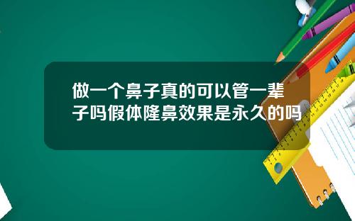 做一个鼻子真的可以管一辈子吗假体隆鼻效果是永久的吗