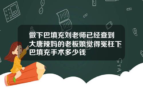 做下巴填充刘老师已经查到大唐辣妈的老板娘觉得冤枉下巴填充手术多少钱