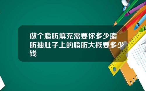 做个脂肪填充需要你多少脂肪抽肚子上的脂肪大概要多少钱