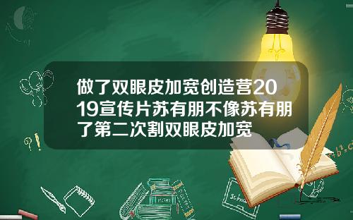 做了双眼皮加宽创造营2019宣传片苏有朋不像苏有朋了第二次割双眼皮加宽