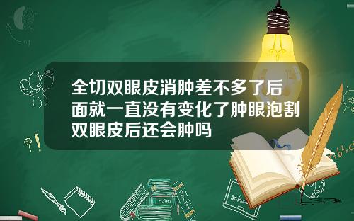 全切双眼皮消肿差不多了后面就一直没有变化了肿眼泡割双眼皮后还会肿吗