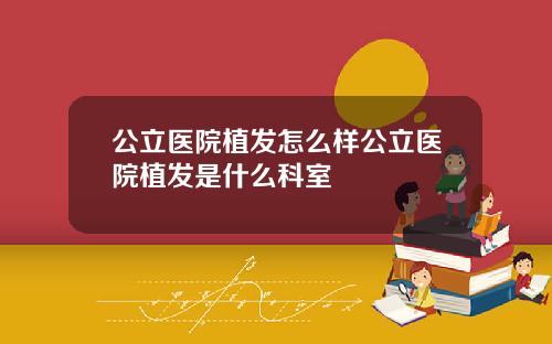 公立医院植发怎么样公立医院植发是什么科室