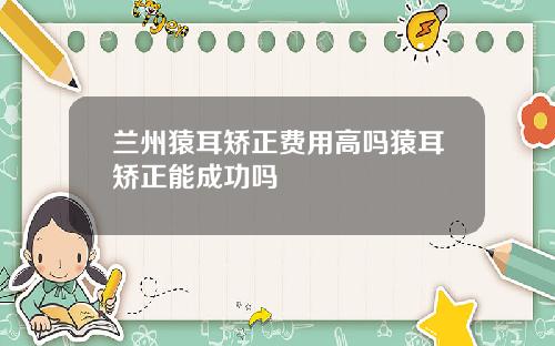 兰州猿耳矫正费用高吗猿耳矫正能成功吗
