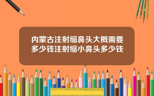 内蒙古注射缩鼻头大概需要多少钱注射缩小鼻头多少钱