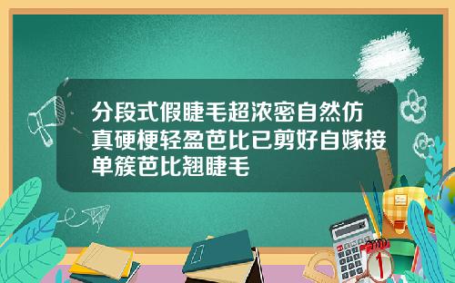 分段式假睫毛超浓密自然仿真硬梗轻盈芭比已剪好自嫁接单簇芭比翘睫毛