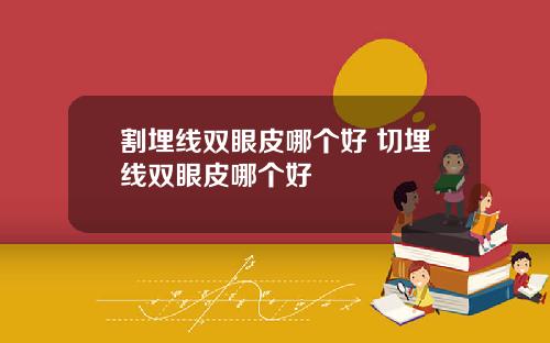 割埋线双眼皮哪个好 切埋线双眼皮哪个好