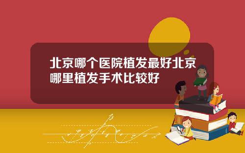 北京哪个医院植发最好北京哪里植发手术比较好