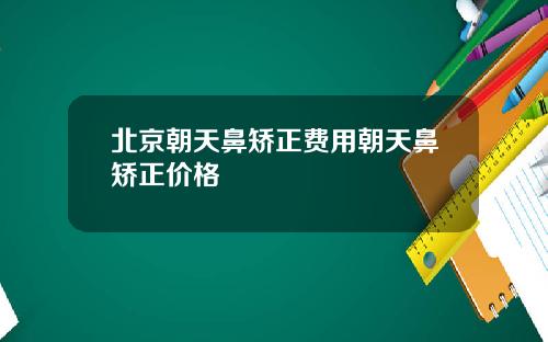 北京朝天鼻矫正费用朝天鼻矫正价格