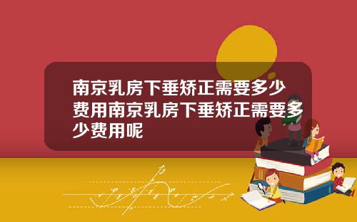 南京乳房下垂矫正需要多少费用南京乳房下垂矫正需要多少费用呢