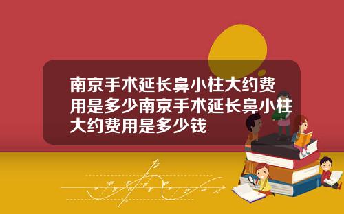 南京手术延长鼻小柱大约费用是多少南京手术延长鼻小柱大约费用是多少钱