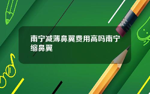南宁减薄鼻翼费用高吗南宁缩鼻翼