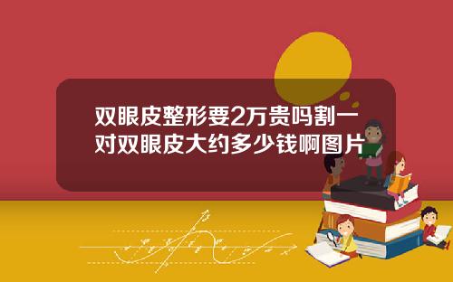 双眼皮整形要2万贵吗割一对双眼皮大约多少钱啊图片