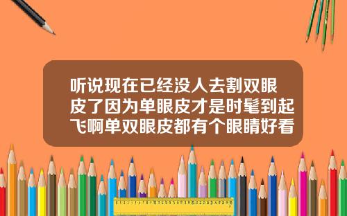 听说现在已经没人去割双眼皮了因为单眼皮才是时髦到起飞啊单双眼皮都有个眼睛好看吗
