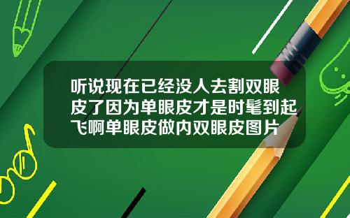 听说现在已经没人去割双眼皮了因为单眼皮才是时髦到起飞啊单眼皮做内双眼皮图片