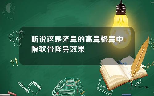 听说这是隆鼻的高鼻格鼻中隔软骨隆鼻效果